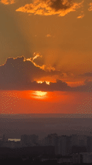 Sunset captured over Perm, Russia cityscape