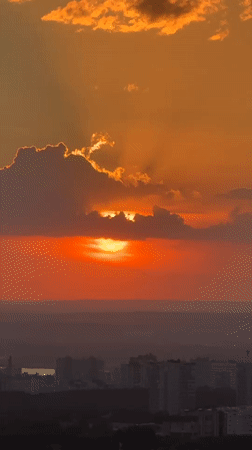 Sunset captured over Perm, Russia cityscape