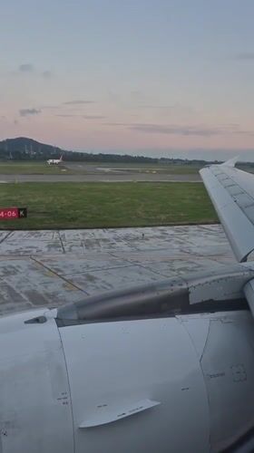 Evening airport scenes documented in Yerevan, Armenia