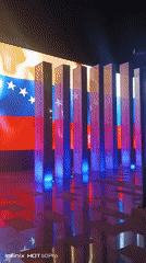 Nighttime scenes documented across central Caracas public spaces