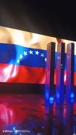 Nighttime scenes documented across central Caracas public spaces