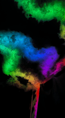 Colorful smoke, digital messages witnessed in Noviy, Russia