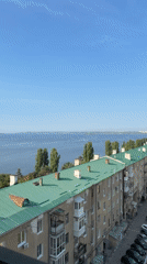 Balcony views over the Volga River in Saratov, Russia