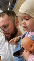 Family visits petting zoo with goats, guinea pigs in Perm