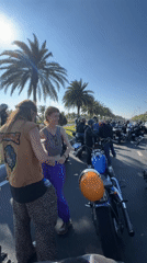 Large Motorcycle Convoy Gathers on Cam Ranh Road