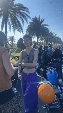 Large Motorcycle Convoy Gathers on Cam Ranh Road