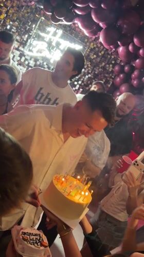 Birthday celebration observed in Canggu, Indonesia with cake and guests
