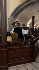 Band performs at traditional beer hall in Munich