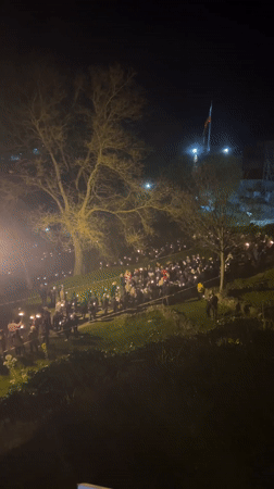 Nighttime torch procession draws crowds to historic Veliko Tarnovo churches