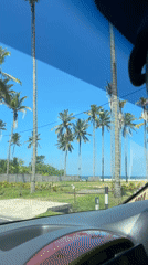 Driver captures sunny coastal road journey in Pekutatan, Indonesia