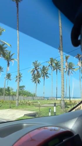Driver captures sunny coastal road journey in Pekutatan, Indonesia