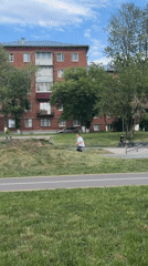 Youth perform scooter tricks at Votkinsk park