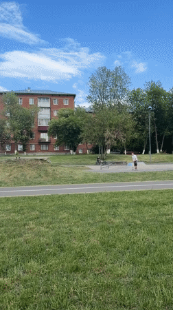 Youth perform scooter tricks at Votkinsk park