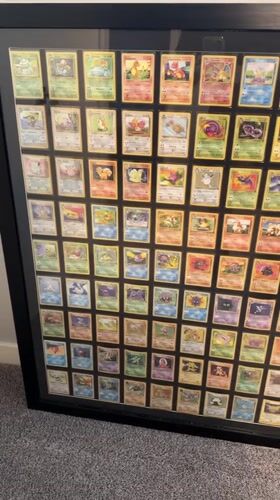 Framed Pokémon card collection, multiple angles, Calgary