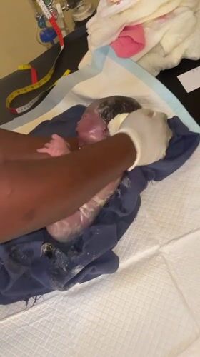Newborn receives post-delivery care at a Jos, Nigeria facility