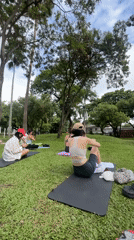 Outdoor yoga and morning exercise in a Chiang Mai park