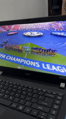 Lhokseumawe resident watches Champions League final on laptop