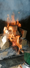 Outdoor fire started in Medoveevka, Russia early morning