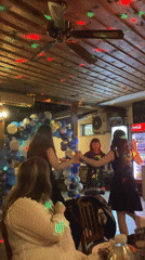 Young adults celebrate with dancing at Karlovo restaurant party