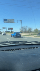 Blue Porsche with wing spotted on Sofia highway