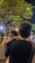 Evening park activities captured in Surabaya, Indonesia