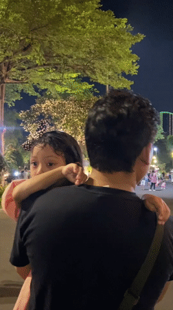 Evening park activities captured in Surabaya, Indonesia
