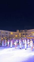 Outdoor nighttime show lights up Sharm El Sheikh crowd