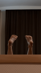 Person filmed lying with feet raised in Perm