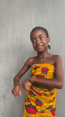Girl in colorful outfit filmed in Badagry, Nigeria