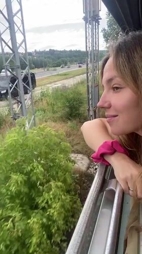 Train journey through Rakovica with highway views