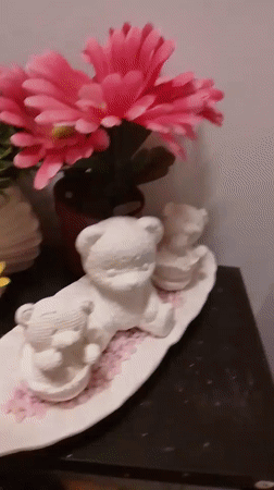 Decorative shelves and figurines inside a Wedel home