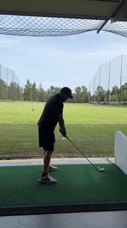 Late-night golf practice session observed at Burnaby driving range