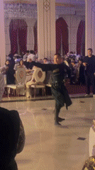 Wedding reception features traditional Georgian dancing in Astana hall
