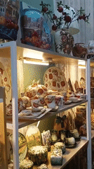 Baku street life and ceramics shop documented during afternoon