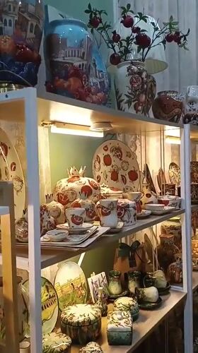 Baku street life and ceramics shop documented during afternoon