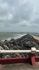 Harbor views captured from concrete pier in Allende, Mexico