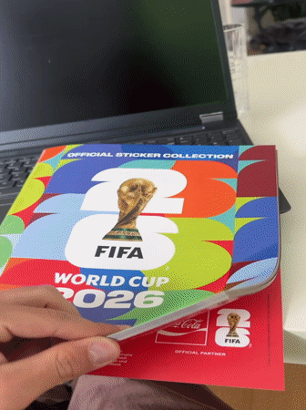 World Cup sticker collecting captured in Essen, Germany