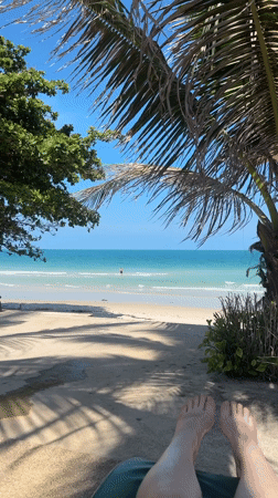Peaceful morning beach moment captured in Baan Chaweng, Thailand