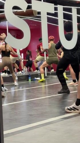 Exercise class in session at Thailand fitness studio