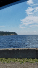 Morning drive captures scenic water view near Chaikovsky, Russia