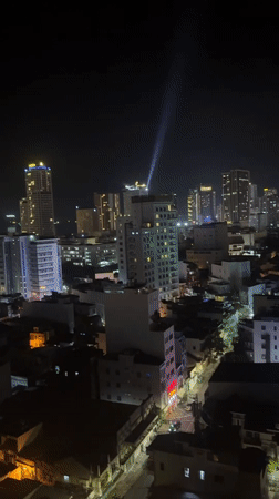 Bright light beam spotted in Nha Trang cityscape