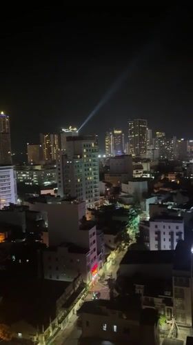 Bright light beam spotted in Nha Trang cityscape