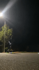 Night rollerblader with glowing wheels spotted in Vom, Nigeria
