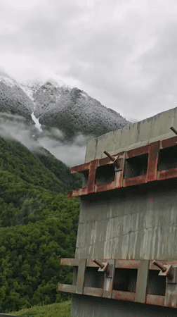 Mountainous scenes and Pushkin monument documented in Estosadok, Russia