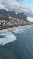Aerial footage captures Rio de Janeiro coastline from helicopter