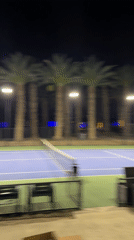 Twilight scenes captured in Coachella showing modern architecture, water features