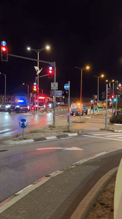 Emergency vehicles respond to nighttime incident in northern Israel