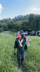 Man gives woman piggyback ride in Israeli regional council