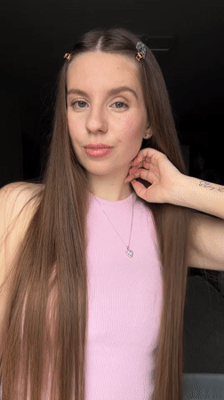 Woman recorded speaking to camera in bedroom, Klin Russia
