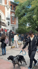 Crowd gathers at museum steps in Buenos Aires
